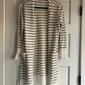 Striped Open-Front Cardigan